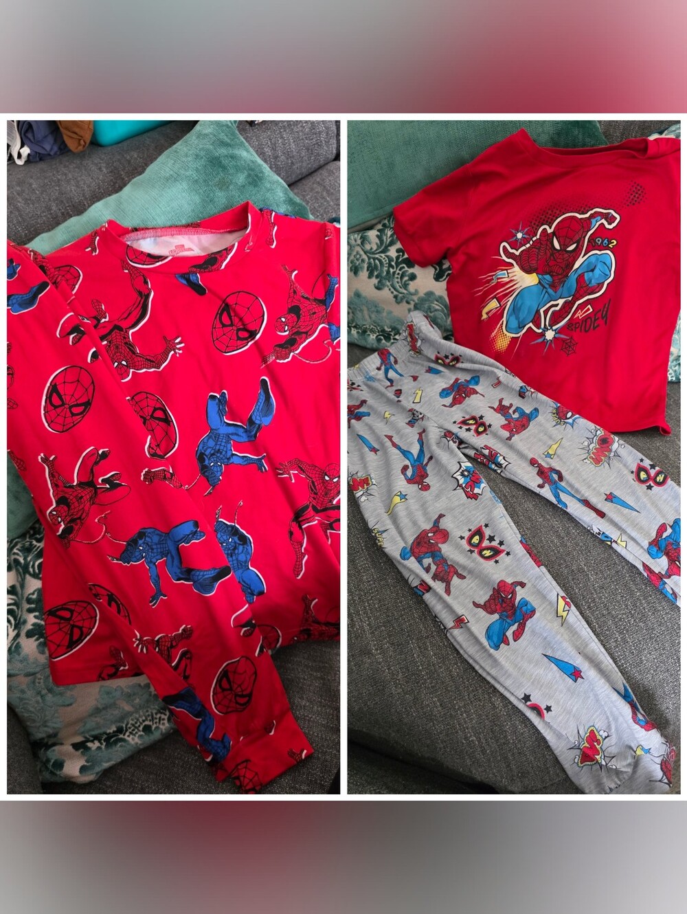 Spider-Man Red & Gray Kids Pajama Set 2 Pyjama 5-6ans
